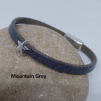 Semplice leren armband tiny star antiek zilver