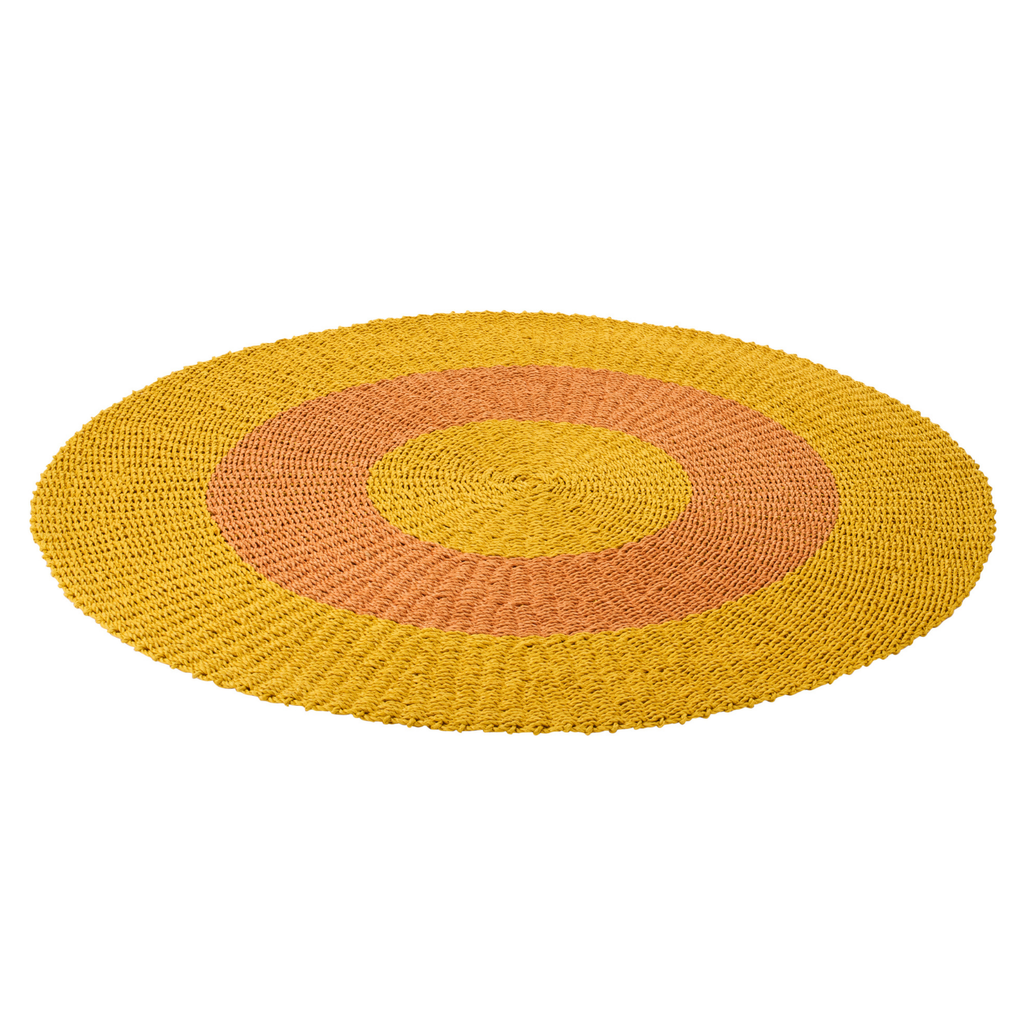 J-Line vloerkleed Gestreept - zeegras - oranje/warmgeel
