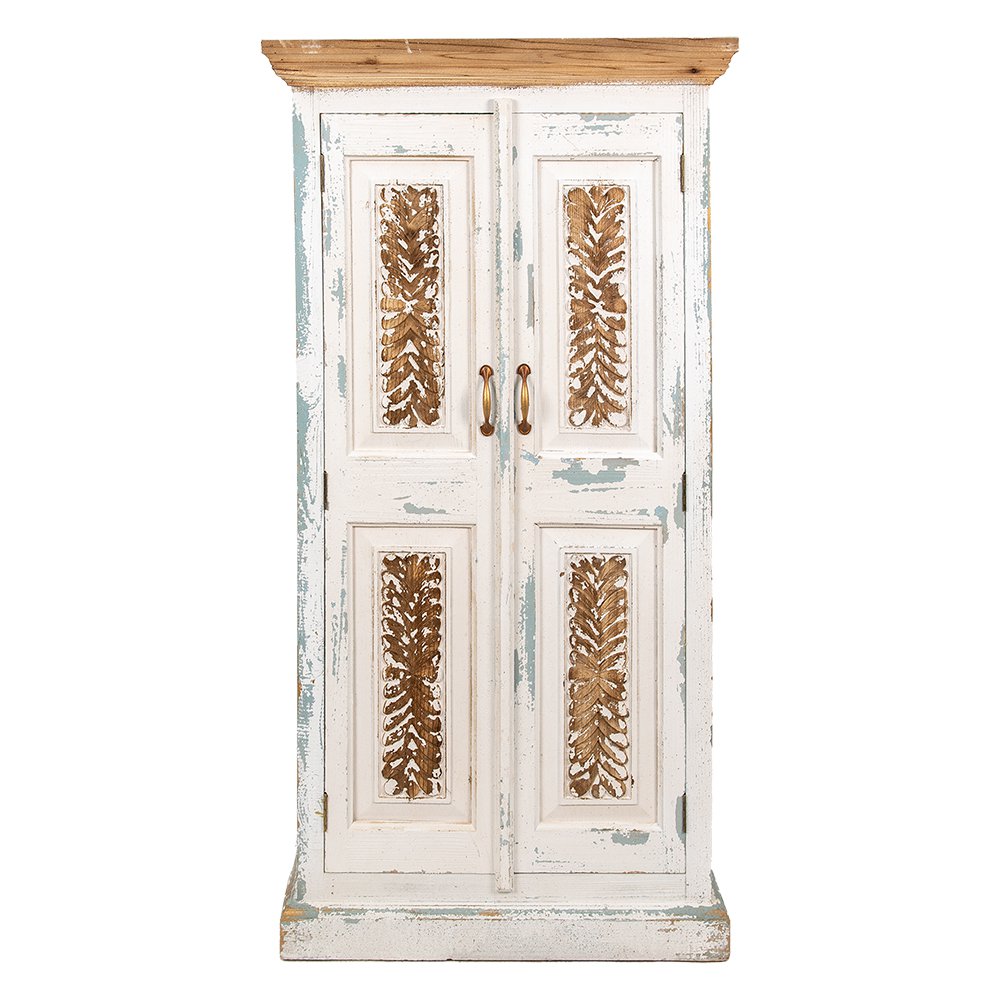 Wandkast Wit Bruin, Hout 76x38x151 cm