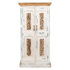 Wandkast Wit Bruin, Hout 76x38x151 cm