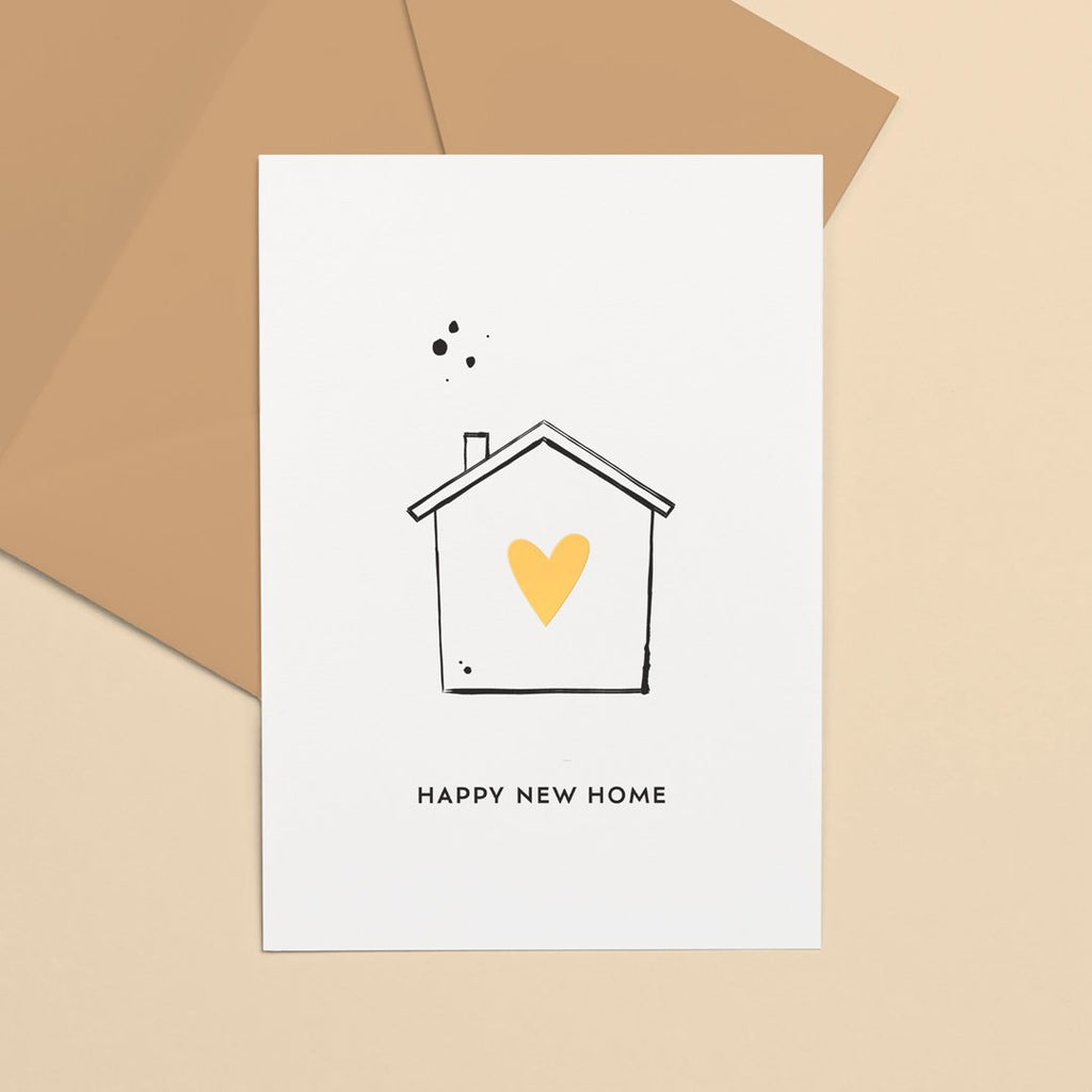 Wenskaart goudfolie | Happy new home