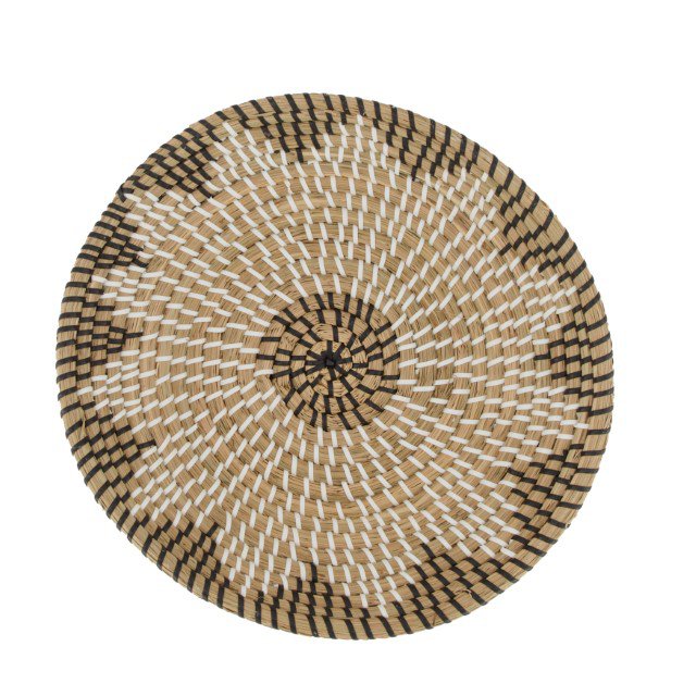 Wanddecoratie zeegras rond 30x5cm bruin/naturel