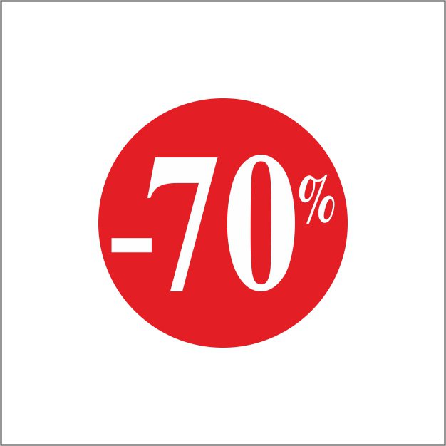 Etiketten - korting percentage -70%