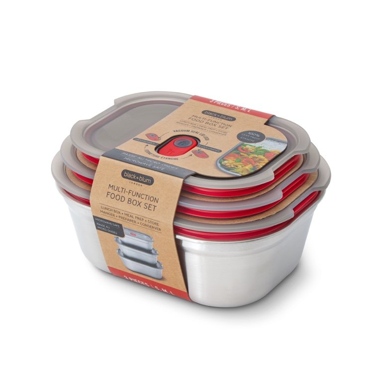 Black+Blum Steel Food Box set Mixed (S/M/L) - Meal prep - set van 3