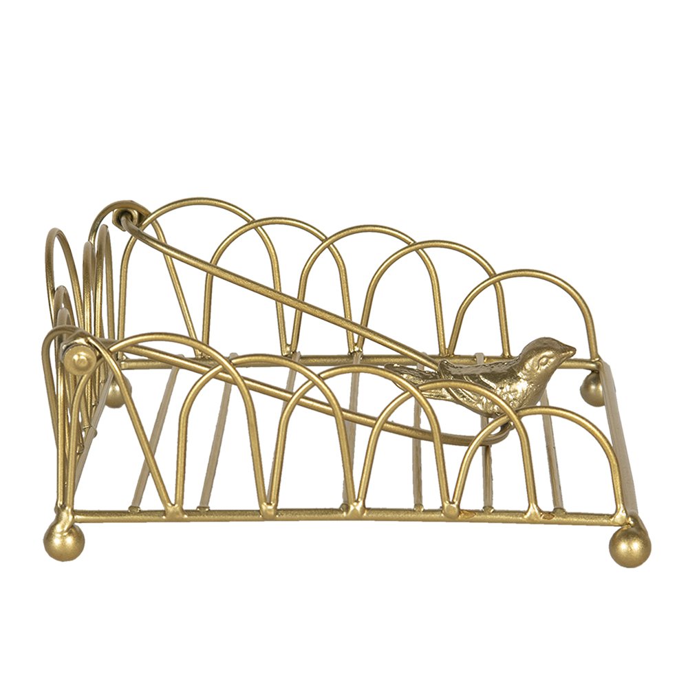 Servettenhouder 20x20x9 cm Goudkleurig IJzer Servethouder
