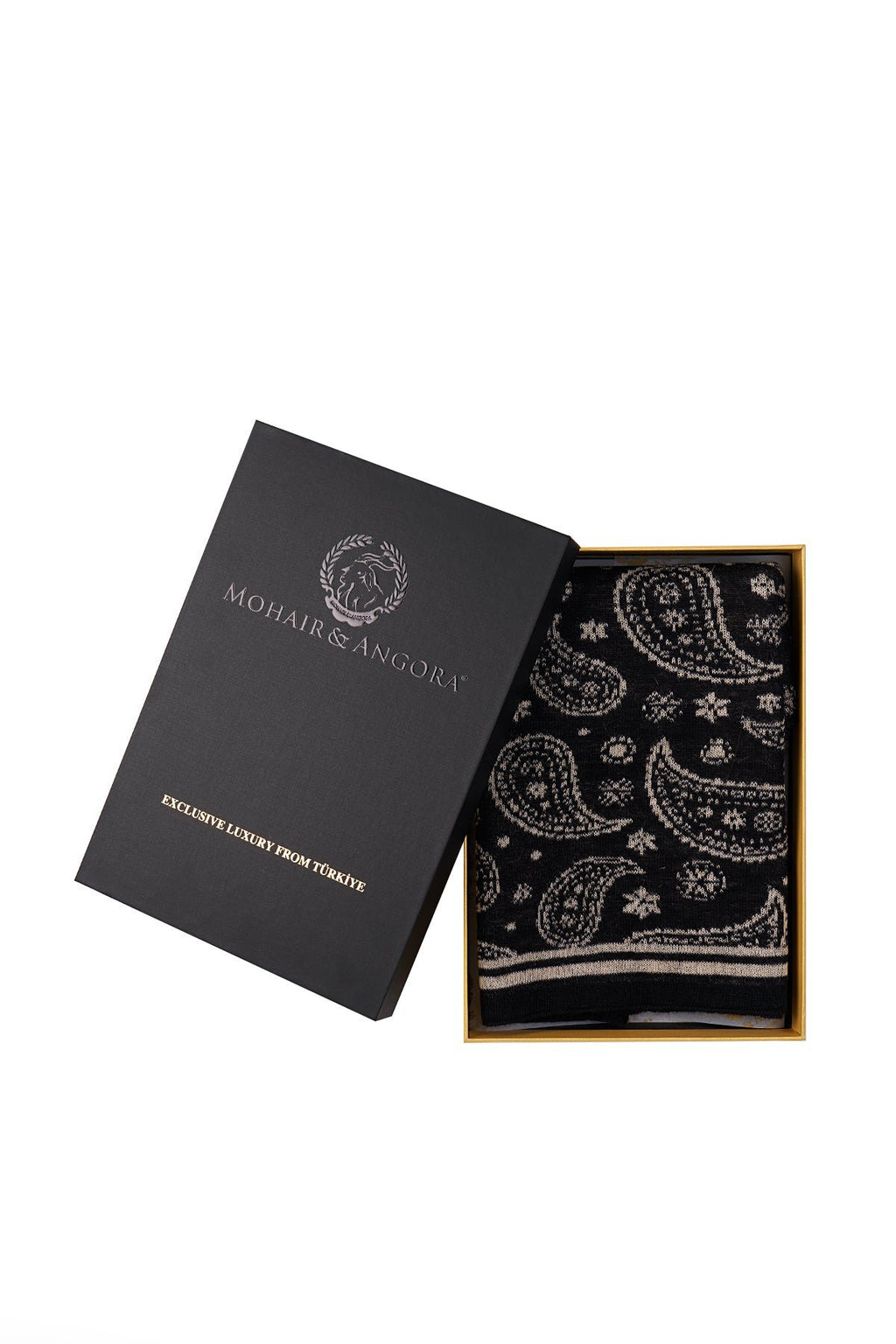 Patara Square Foulard Black-Beige