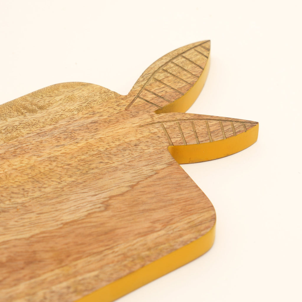 Bunny Mangohouten Serveerplank Gele Rand Kaasbakje