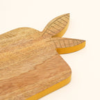 Bunny Mangohouten Serveerplank Gele Rand Kaasbakje