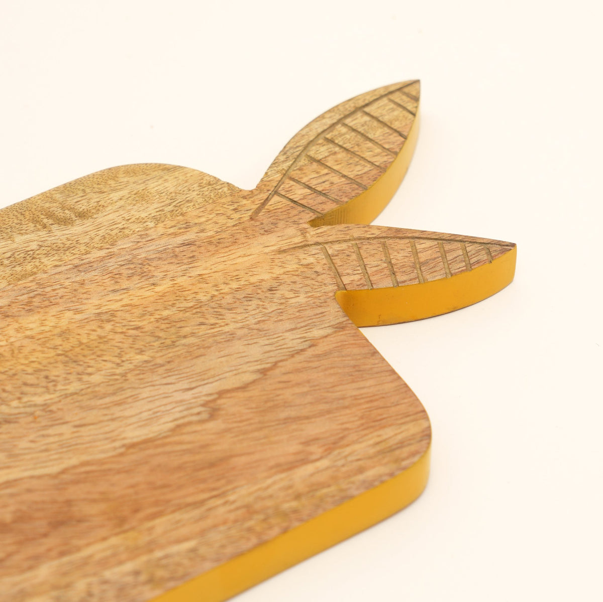 Bunny Mangohouten Serveerplank Gele Rand Kaasbakje