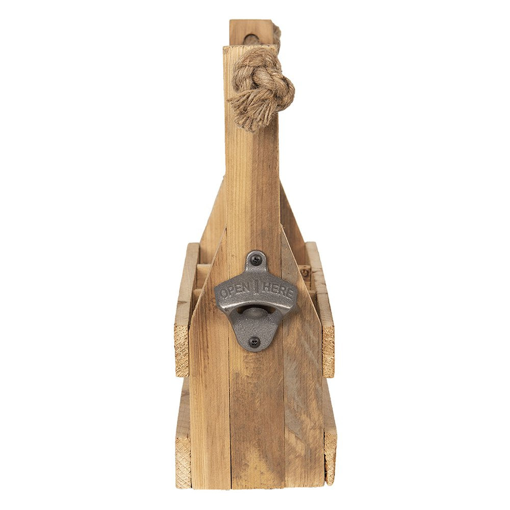 Flessenhouder 32x11x32 cm Bruin Hout Flessenrek