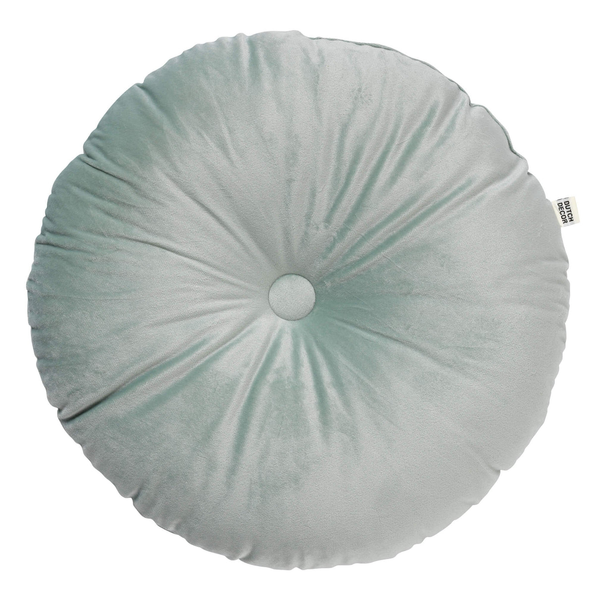 Dutch Decor Olly - Kussen Ø38 cm - Rond fluweel - Jadeiet - Groen