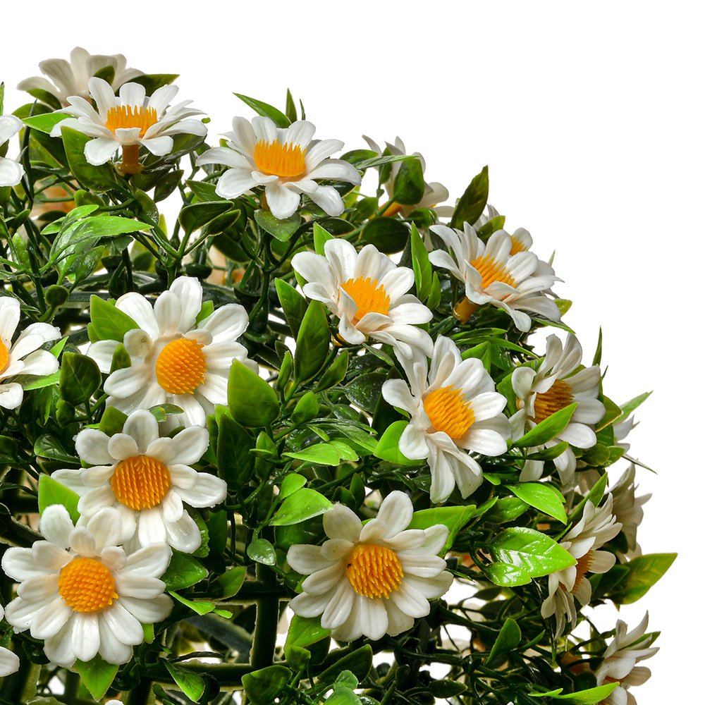 Buxus bol Ø 22 cm Wit Groen Kunststof