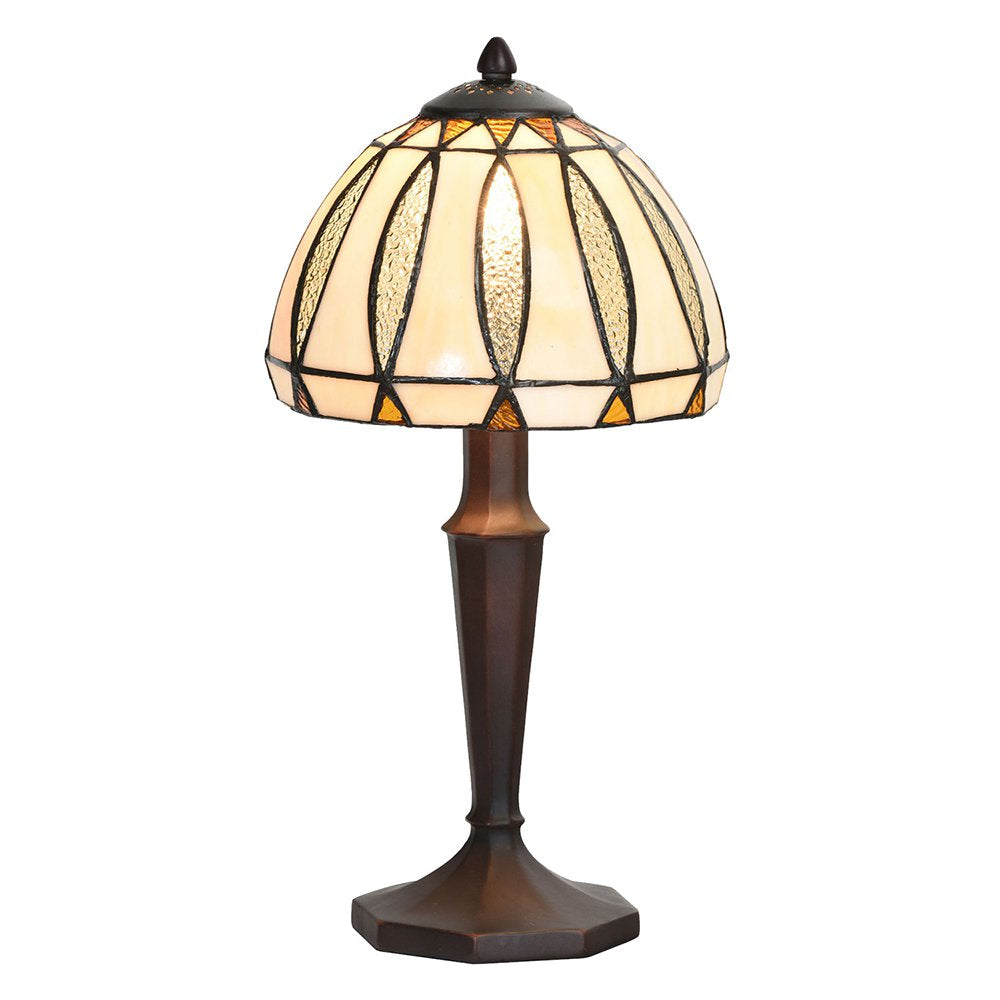 Tiffany Tafellamp Ø 19x40 cm Beige Glas Tiffany Bureaulamp