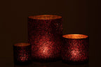 J-Line lantaarn Glitter - glas - bordeaux - groot