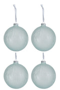 J-Line kerstbal - glas - lichtgroen - large - doos van 4
