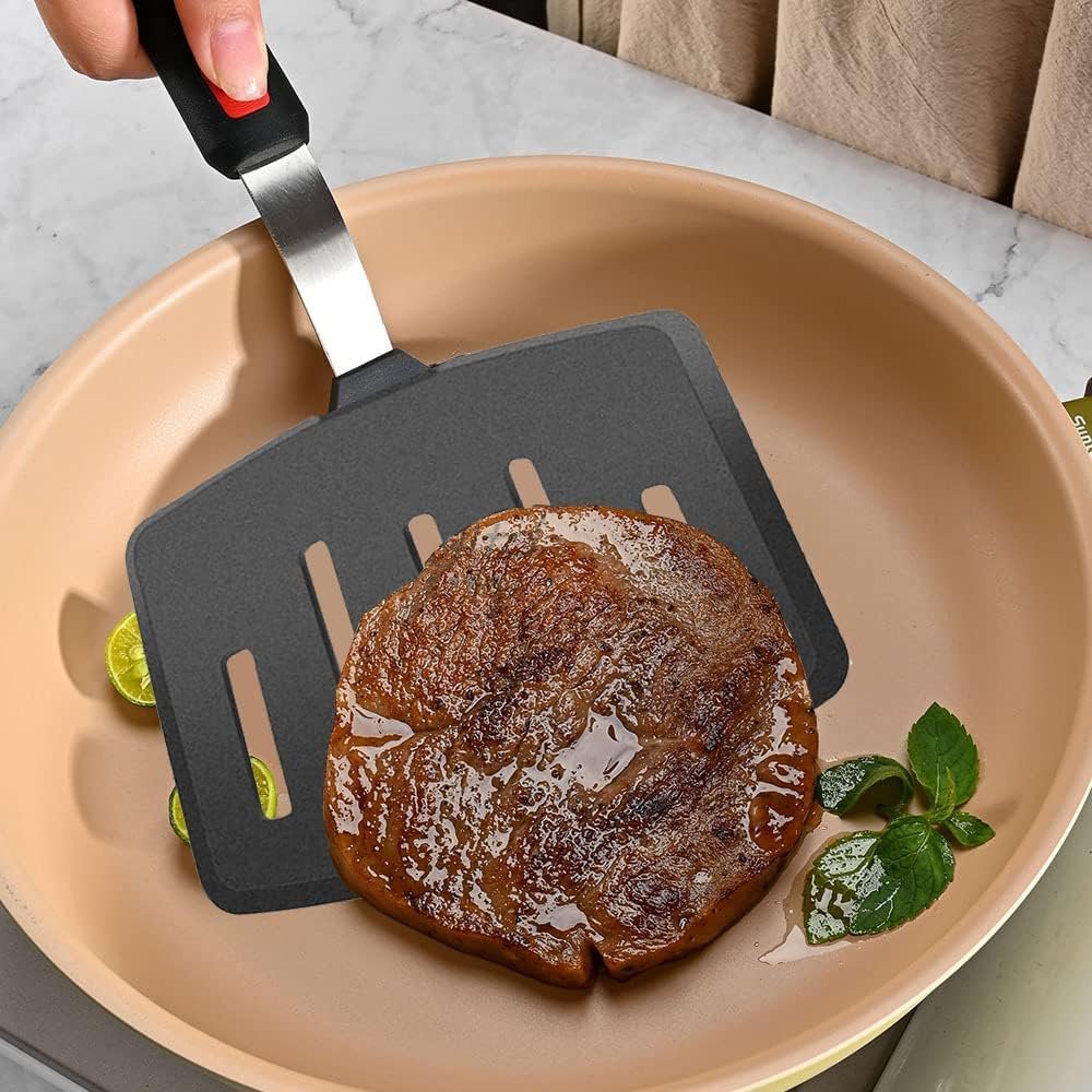 Siliconen spatel – Flipper voor koken en bakken – Anti-aanbaklaag, hittebestendig – Brede gleuf, enkele eenheid