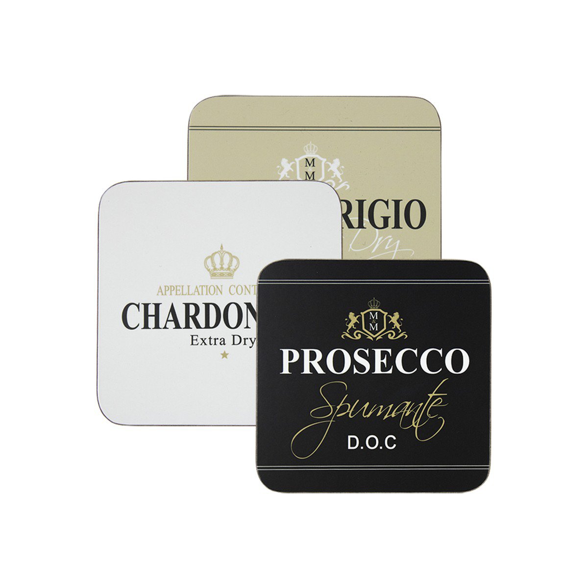 Onderzetter wijn chardonnay wit 10x10cm (6)