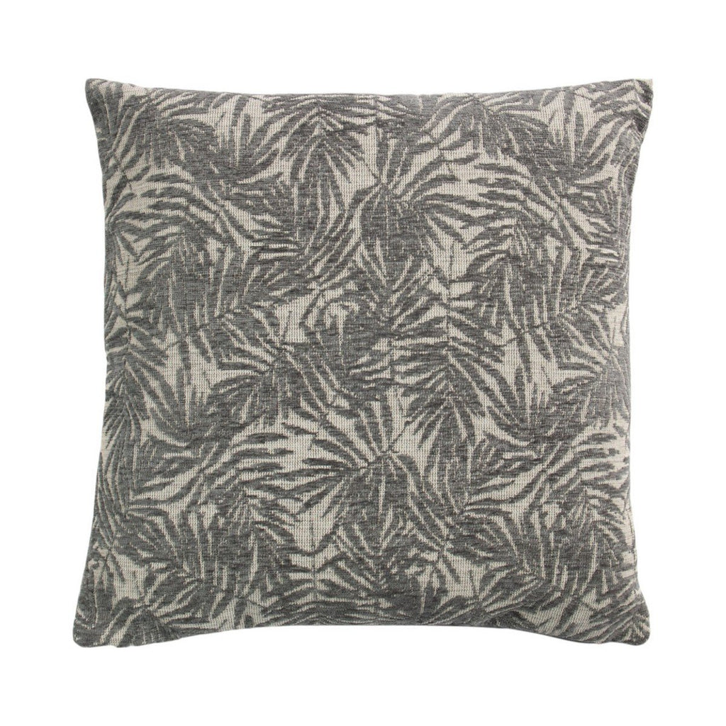 Kussen Jacquard bladeren grijs 45x45cm