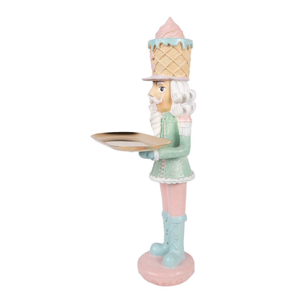 Kerstdecoratie Beeld Notenkraker 18x16x41 cm Roze Kunststof