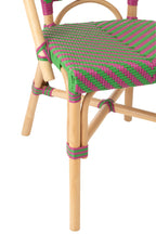J-Line stoel Ego - riet - roze/groen