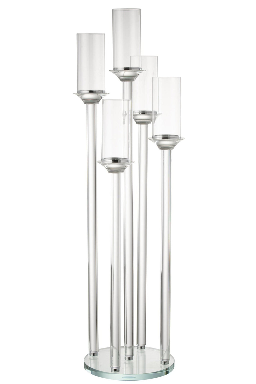 J-Line kaarshouder 5 groot - glas - transparant