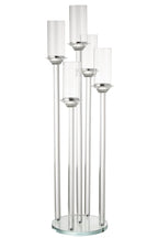 J-Line kaarshouder 5 groot - glas - transparant