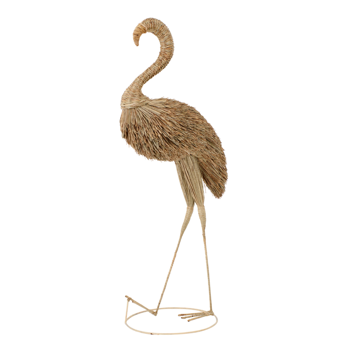 J-Line decoratie Flamingo - gras - naturel - L