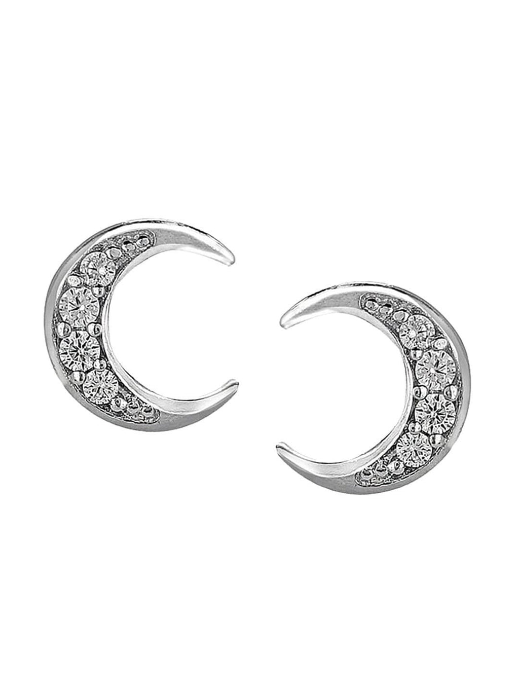Zilverkleurige halve oorringen – 925 sterling zilver – gerhodineerd, CZ – 0,9 cm