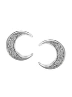 Zilverkleurige halve oorringen – 925 sterling zilver – gerhodineerd, CZ – 0,9 cm