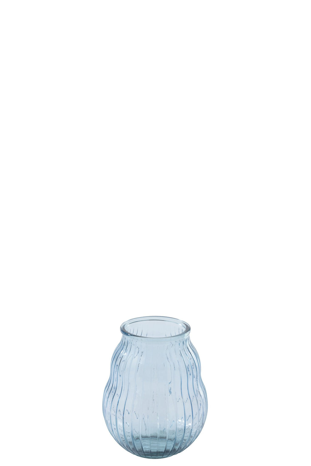 J-Line windlicht Gestreept - glas - lichtblauw - L