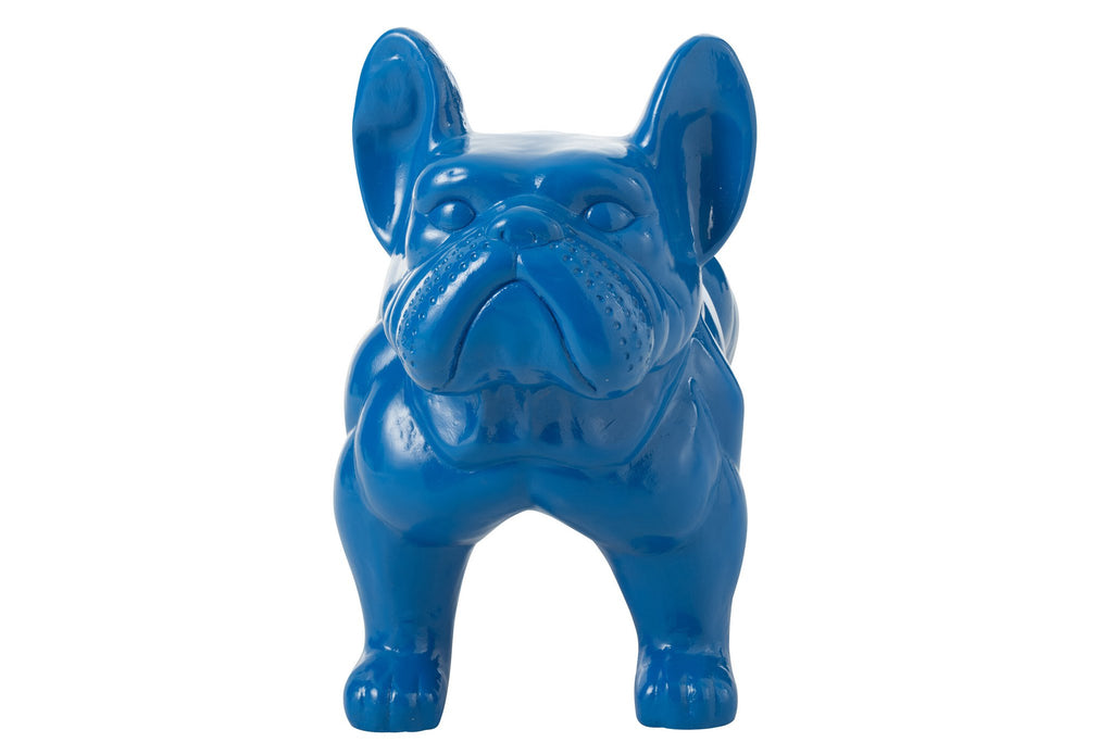 J-Line decoratie Bulldog - hout - blauw