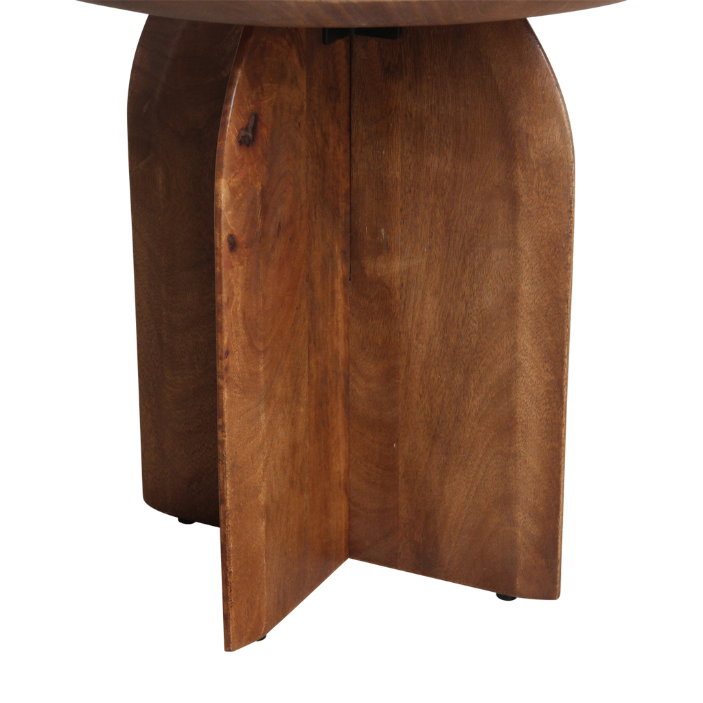 Bullnose bijzettafel mangohout - Ø50 cm