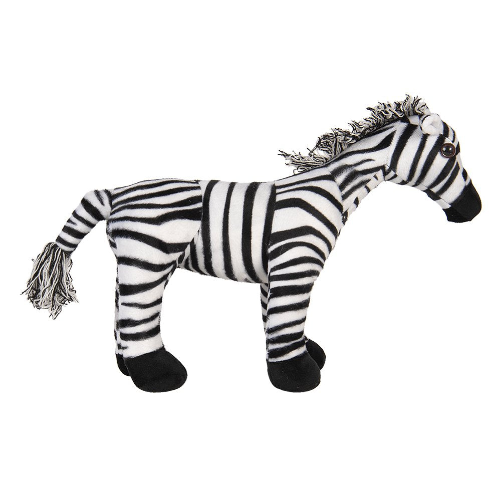 Deurstopper Zebra 37x13x30 cm Zwart Wit Polyester Deurklem