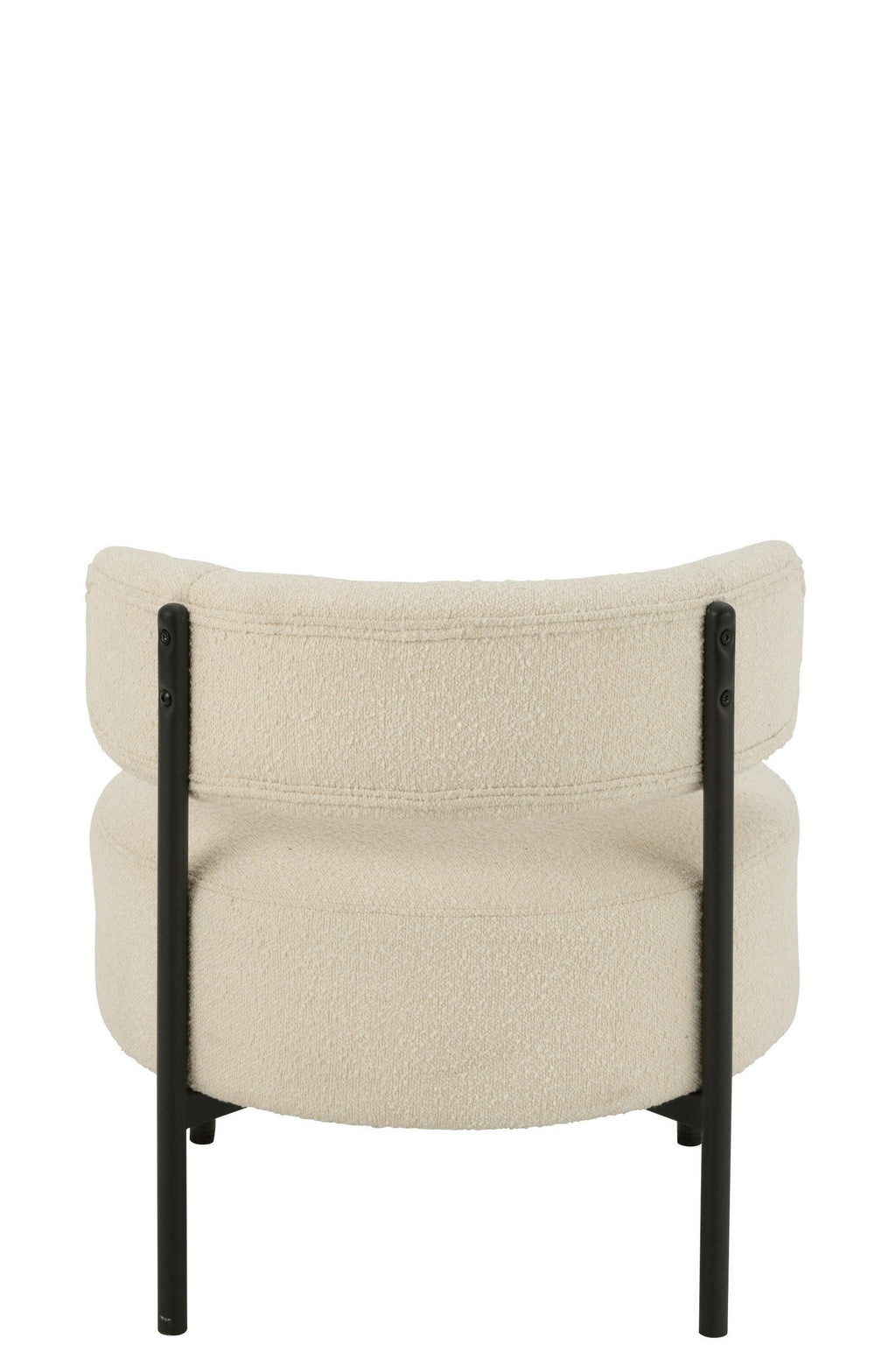 J-Line loungestoel Bouclé - multiplex/polyester - wit/zwart