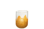 J-Line kaarshouder Strass - glas - transparant/goud - medium