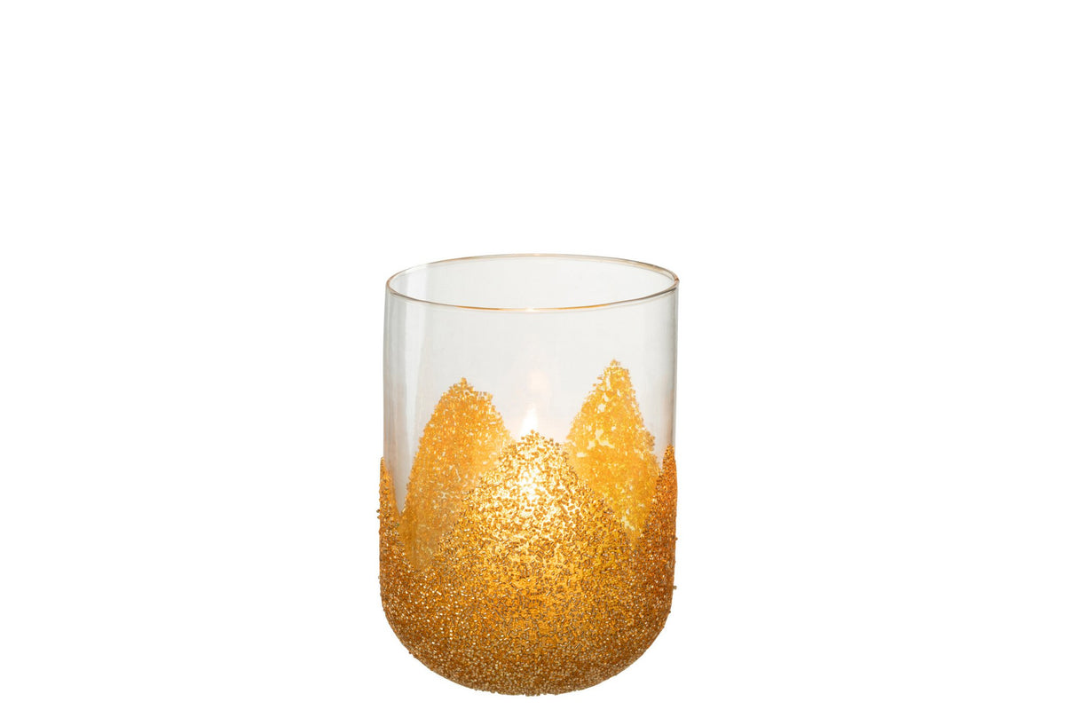 J-Line kaarshouder Strass - glas - transparant/goud - medium