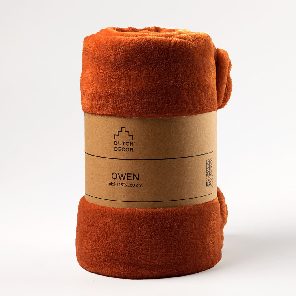 Dutch Decor Owen - Plaid 130x160 cm - Potters Clay - Oranje