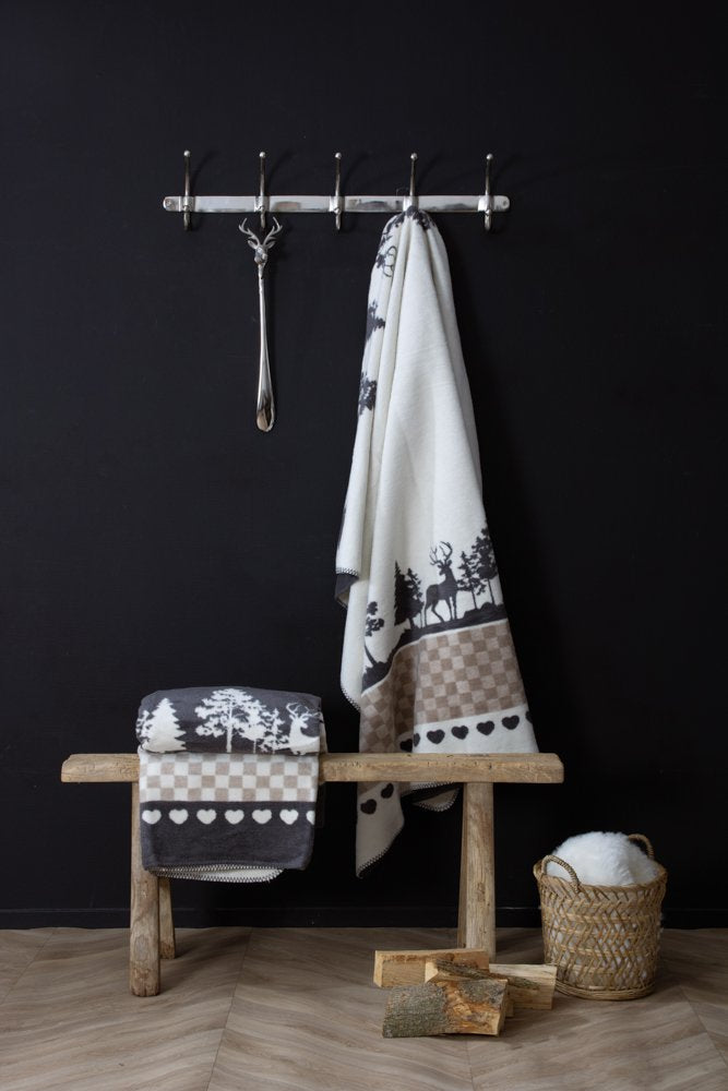 Plaid bos grijs xl 150x200cm