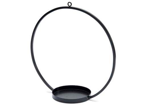 Metalen hanger ring met bord 40cm zwart