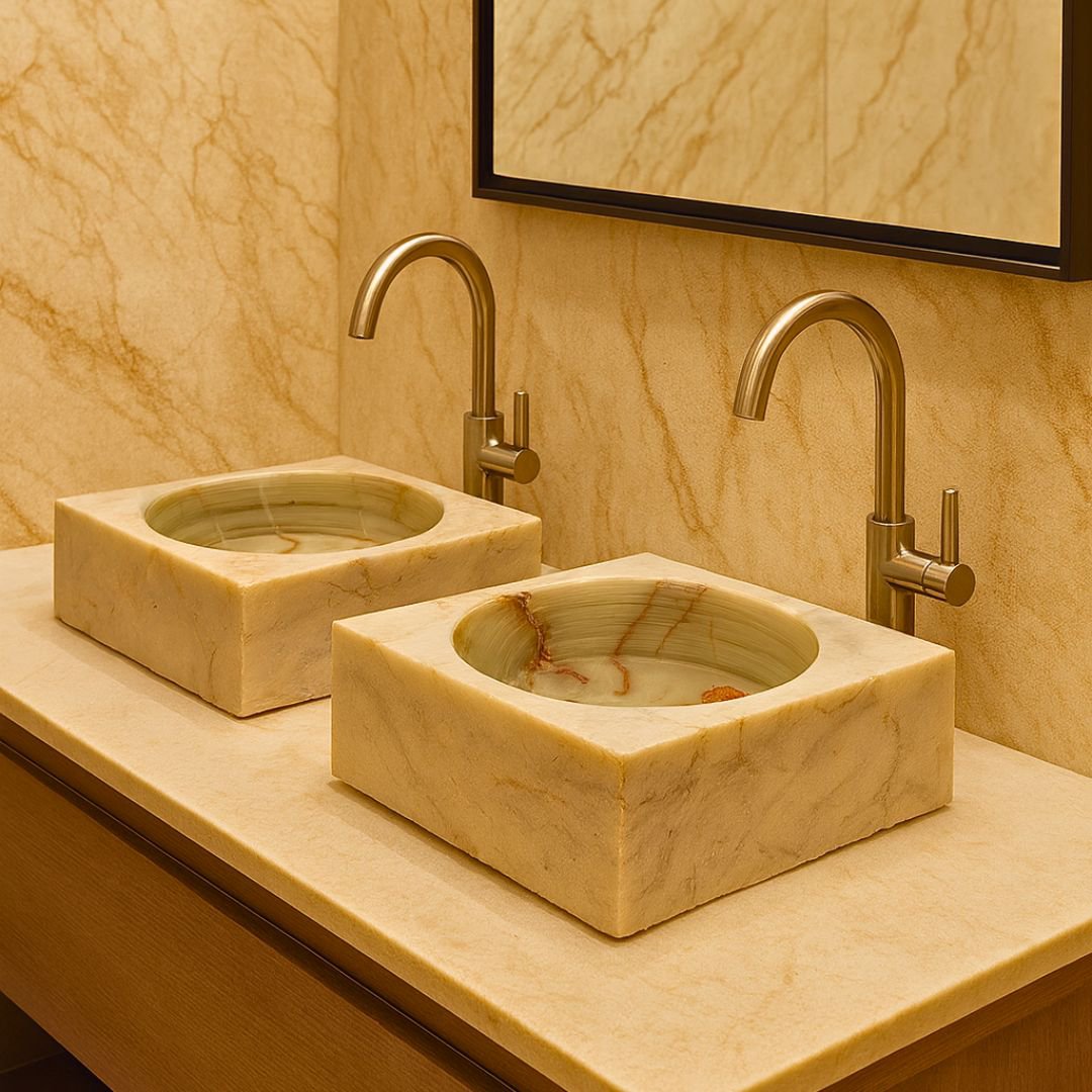 Badkamer wastafel in onyx