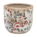 Bloempot Ø 14x13 cm Grijs Keramiek Bloemen
