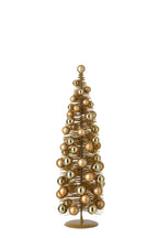 J-Line Boom met kerstballen - synthetisch - goud - small