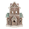 Gingerbread house met LED 15x12x20 cm Bruin Kunststof