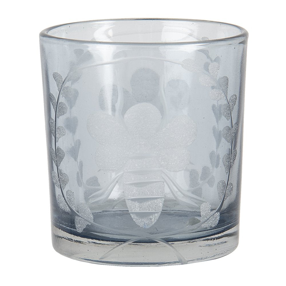 Theelichthouder Ø 7x8 cm Grijs Glas Bij Waxinelichthouder