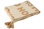 J-Line deken Hohoho - polyester - wit/beige
