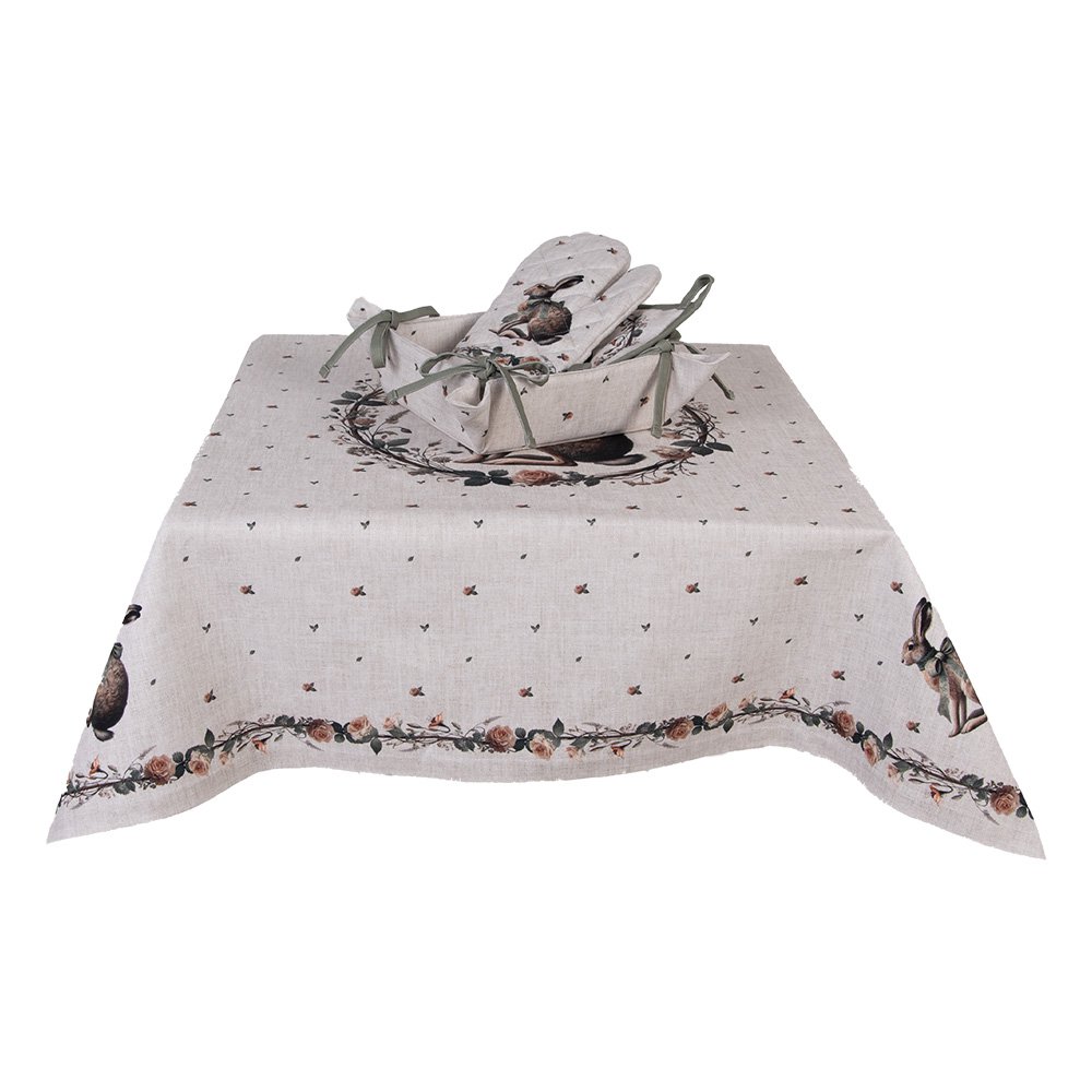 Broodmand 35x35x8 cm Beige Katoen