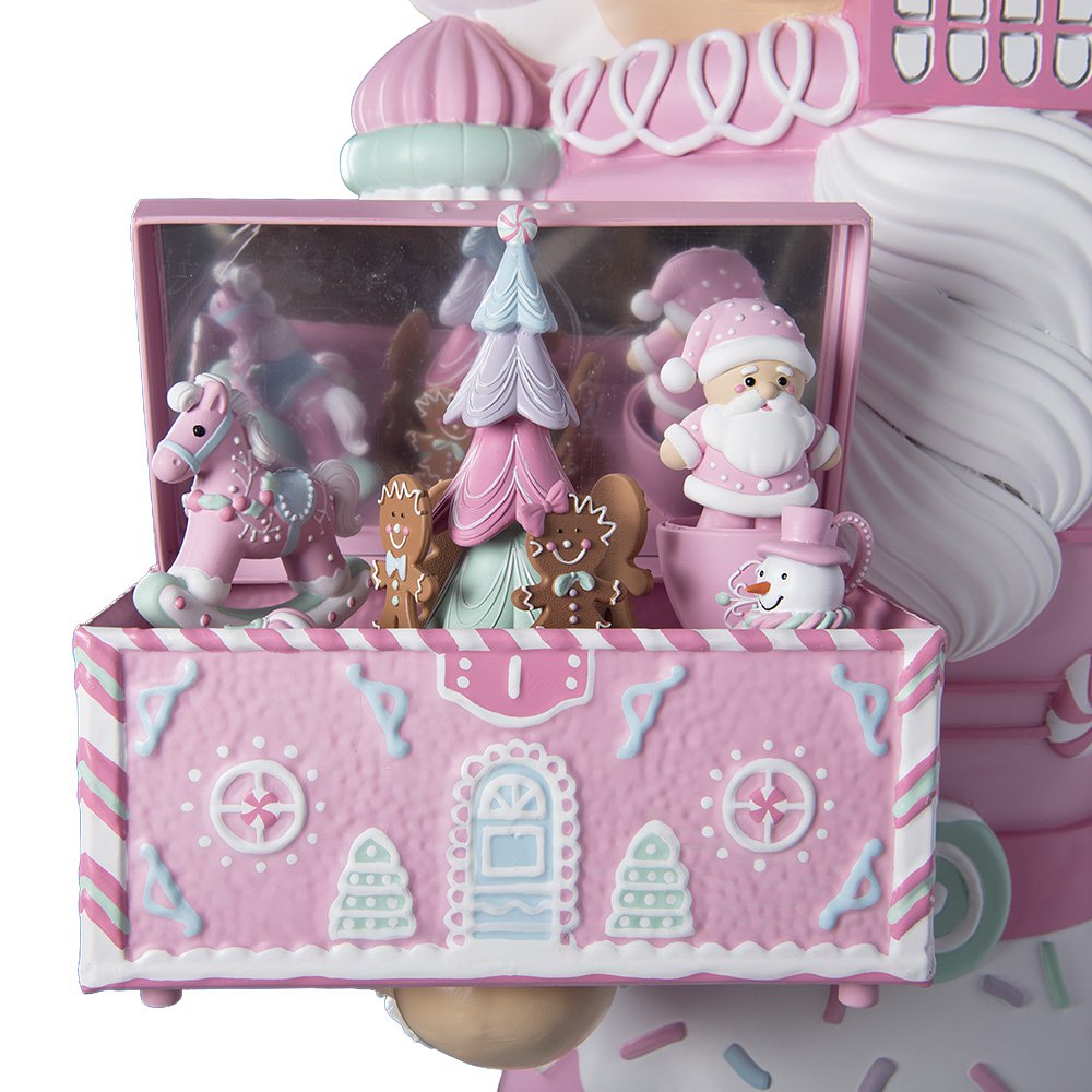 Kerstdecoratie met LED-verlichting en muziek Notenkraker 59x49x216 cm Roze Kunststof