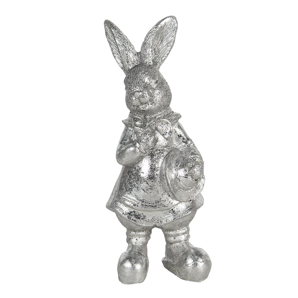 Beeld Konijn 13 cm Zilverkleurig Kunststof