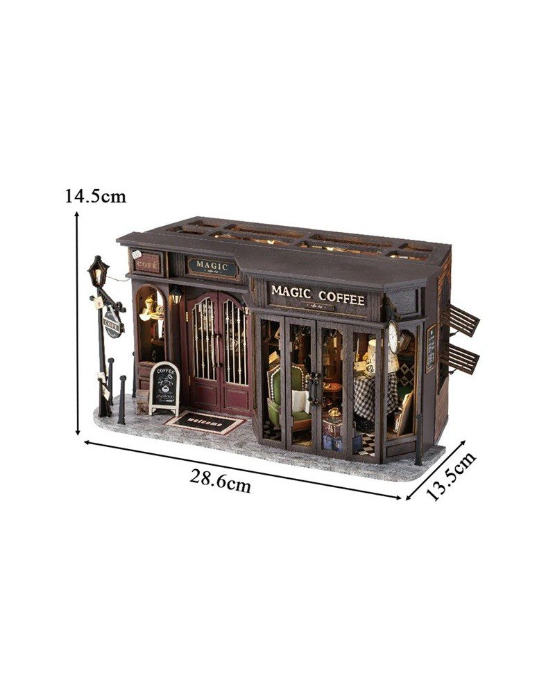 Cutebee, 3D DIY Huisje, Magic Coffee Shop, F041-B, 28,6x13,5x14,5cm