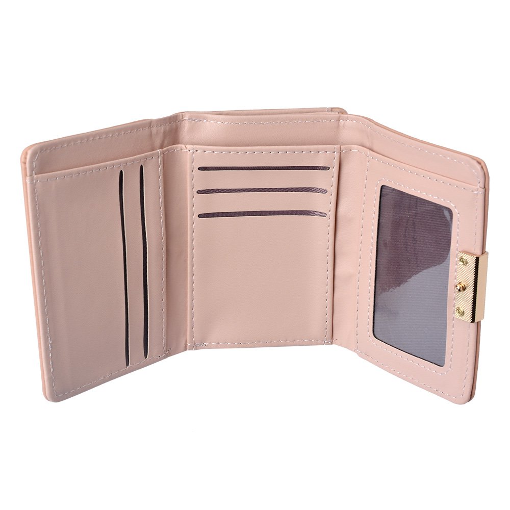 Portemonnee 10x8 cm Roze Kunstleer